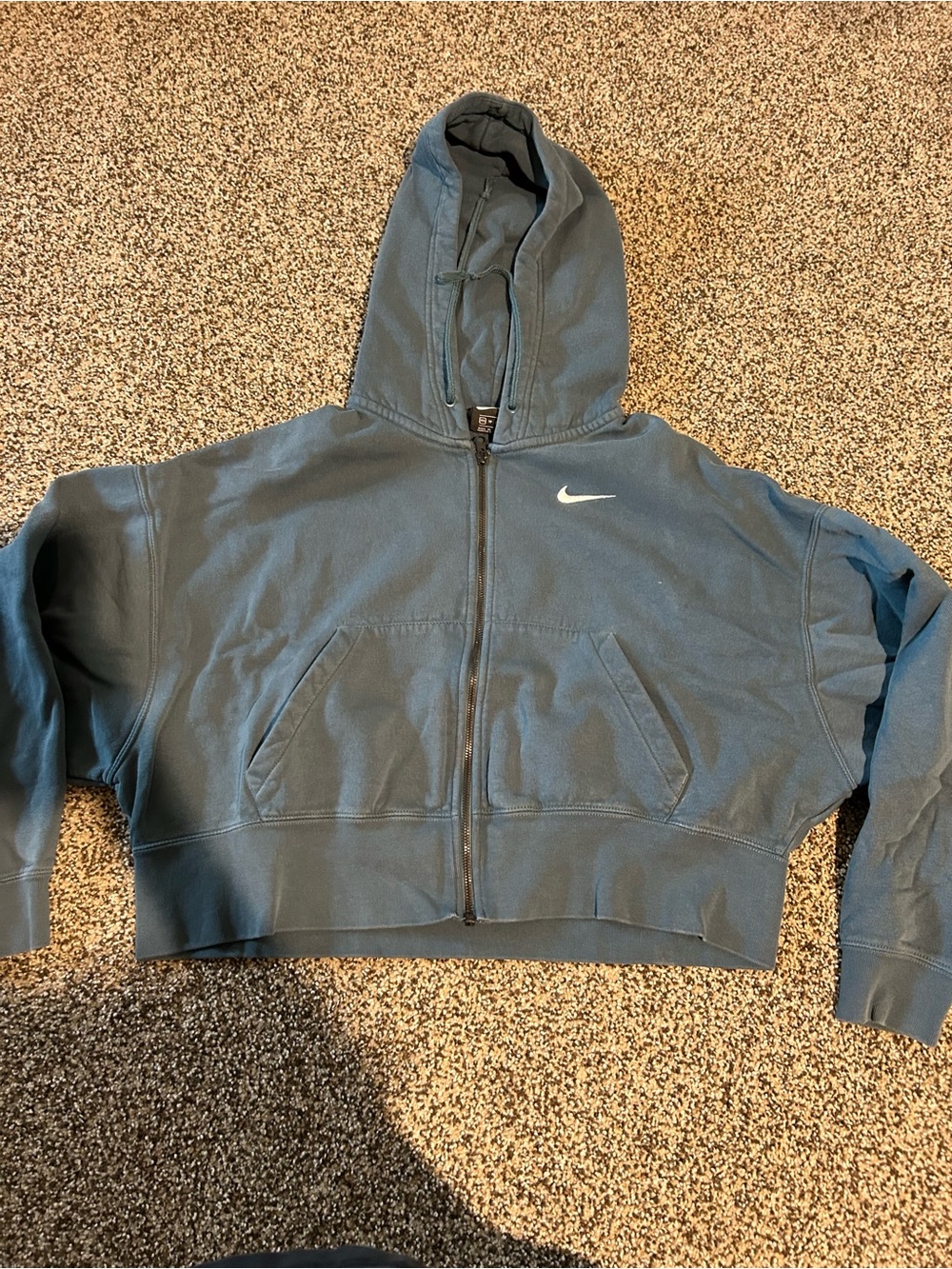 Nike Blue Full-Zip Cropped Hoodie Jacket